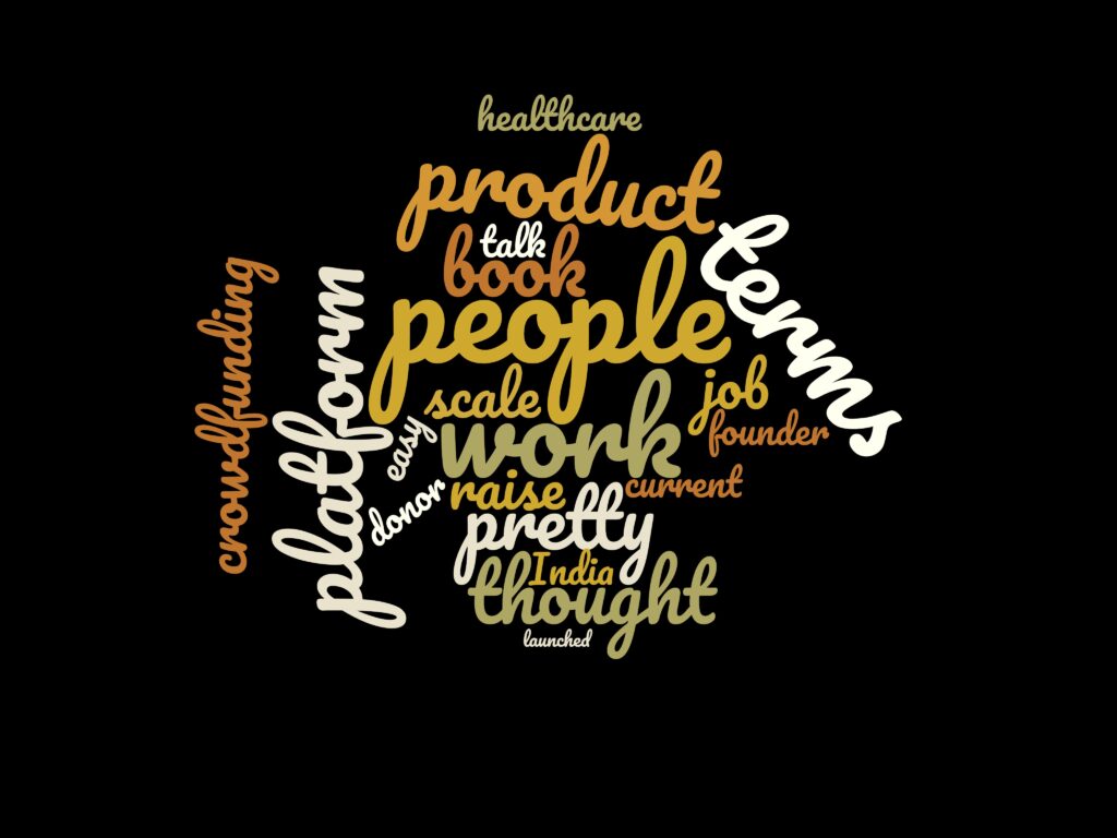 Word Cloud for Episode 19: Varun of Ketto on harnessing's Internet to solve people's problems