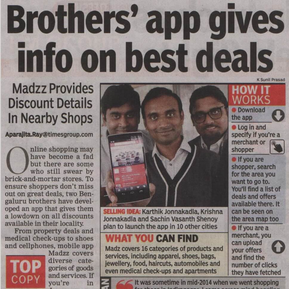 Madzz Featured in India Bangalore Top Copy